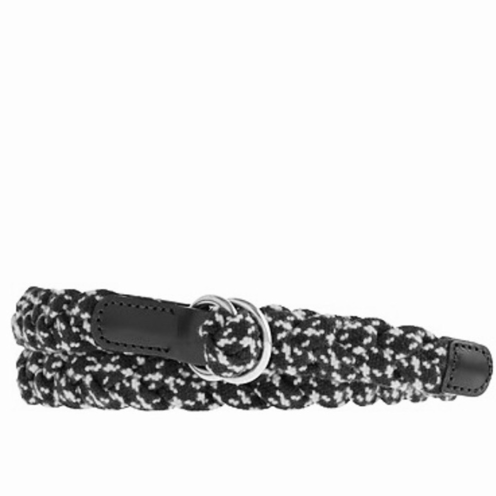 J Crew Black and White Braided Belt XS/S